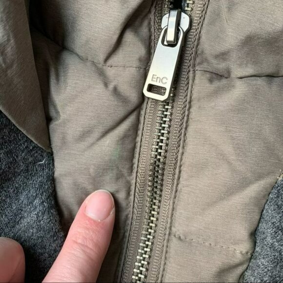 EnC women’s wool blend winter puffer coat in gray - Picture 4 of 10